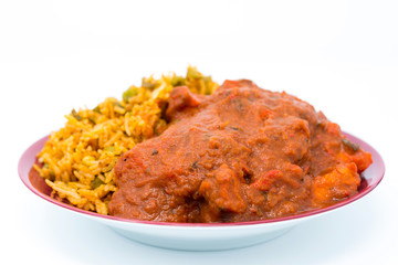 Handmade Indian curry chicken rice