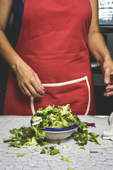 Unrecognizable woman preparing food