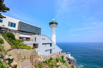 Jun 21, 2017 Yeongdo Lighthouse at Taejongdae park, Busan, South Korea - Sea view and sculpture