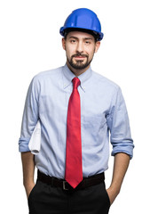 Engineer isolated on white