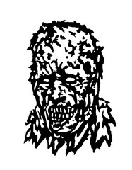 Naklejka premium Anger head of zombie. Vector illustration.