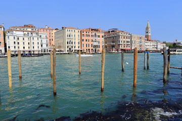 Venice - April 10, 2017: The view on Grand Canal (Canal Grande), on April 10, 2017 in Venice, Italy