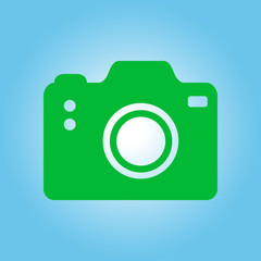 Photo camera symbol. DSLR camera sign icon. Digital camera. Flat design style. 