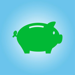 Piggy bank icon. Pictograph of moneybox. Flat design.