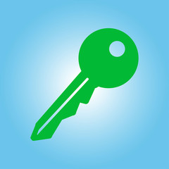 Key icon. Lock symbol. Security sign. Flat design style.