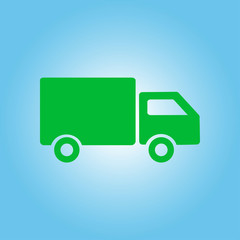 Delivery truck sign icon. Cargo van symbol. Shipments and free delivery. Flat style. Vector.