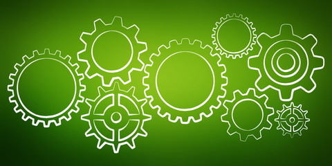 Hand-drawn gears sketch