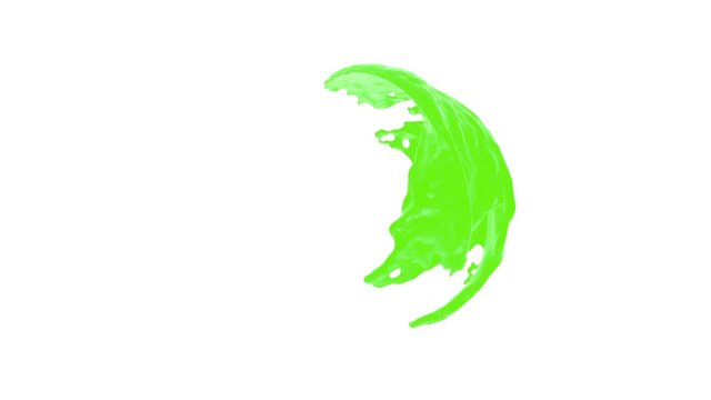 Paint flows with splashes around sphere with attraction to its center (with alpha channel). Good effect for ids, packshots, round logotypes. Separated on pure white background.