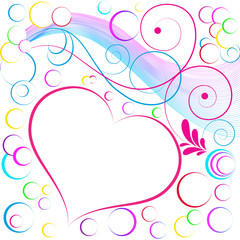 Abstract colored background in the form of heart. Vector