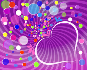 Abstract colored background in the form of heart. Vector