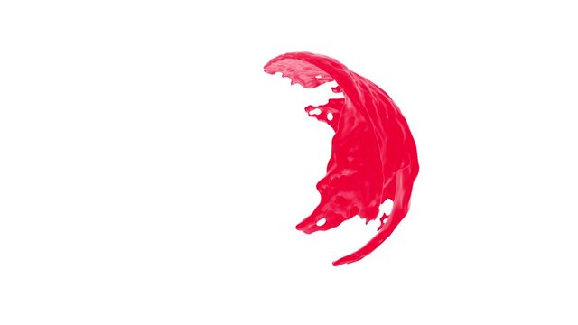 Paint flows with splashes around sphere with attraction to its center (with alpha channel). Good effect for ids, packshots, round logotypes. Separated on pure white background.