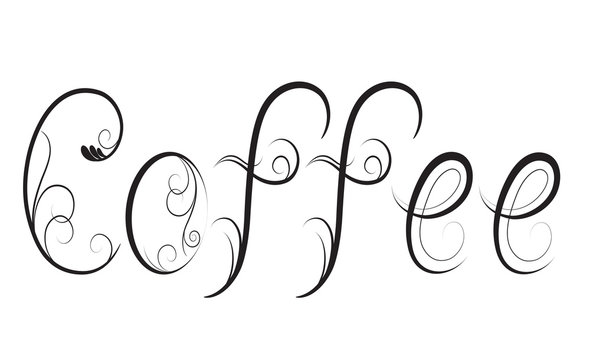 Fototapeta Coffee Text. Vector