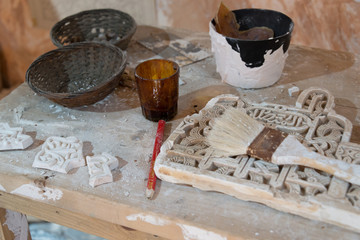 tools in restoration workshop