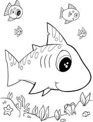 Cute Shark Vector Illustration Art