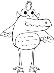 Silly Halloween Monster Vector Illustration Art