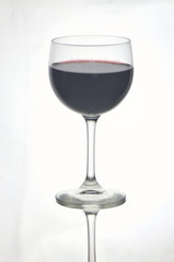 Transparent wine glass