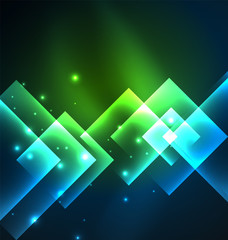Obraz premium Dark background design with squares and shiny glowing effects