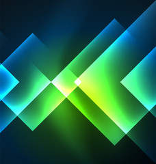 Dark background design with squares and shiny glowing effects