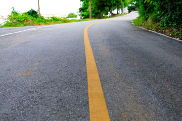 Yellow solid line with Nature along the way