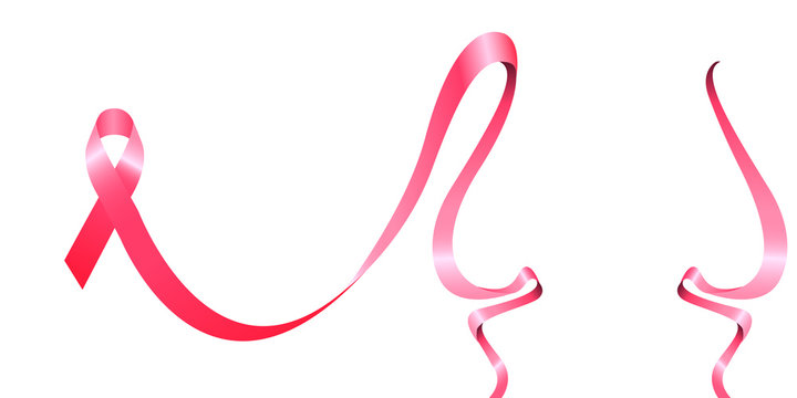 Isolated pink ribbon
