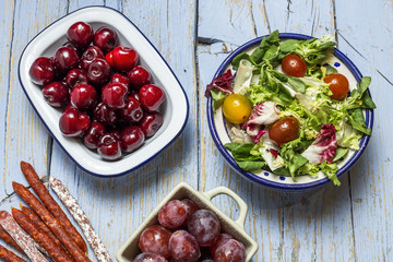 Assortment of sausages typical of Spain