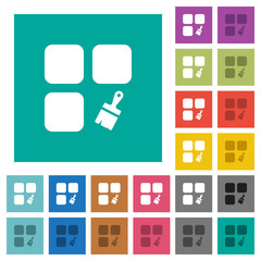 Component paste square flat multi colored icons