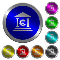 Euro bank office luminous coin-like round color buttons