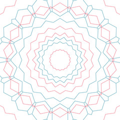 Obraz premium Geometric Pattern. Round Decorative Ornament Consisting of Lines. 