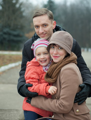 portrait of   happy family.