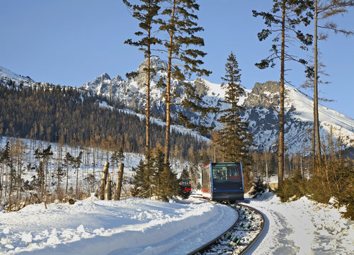 Tourist train in Stary Smokovec. Slovakia