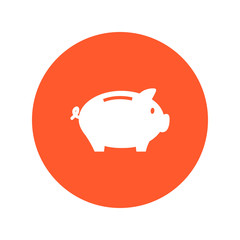 Piggy bank icon. Pictograph of moneybox. Flat design.