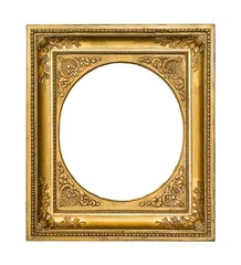 Gold frame for paintings, mirrors or photos or background