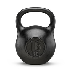 Obraz na płótnie Canvas Kettlebell gym weight isolated on white background. 3d render