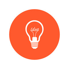 Light lamp sign icon. Idea symbol. Flat design style.