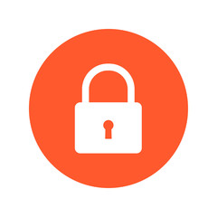 Lock icon. User login or authenticate icon.  Flat design style. 