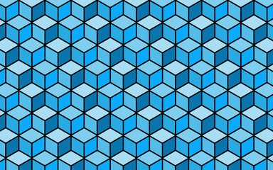 3D blue box pattern background design.