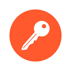 Key icon. Lock symbol. Security sign. Flat design style.