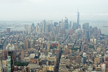 American Skyscrapers. View of New York City from above