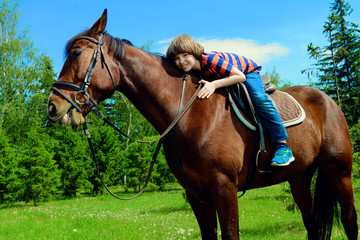 Obraz premium young boy rider