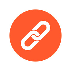 Link single icon.Chain link symbol. Icon link to the source.