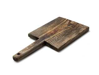 old cutting board on a white background