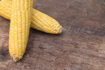 Corn on the wooden