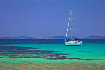 Pantera turquoise beach on Dugi Otok island archipelago sailing destination © xbrchx