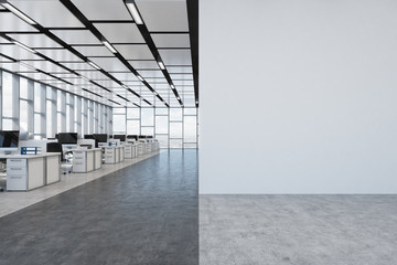 Rectangular decoration open space office, side