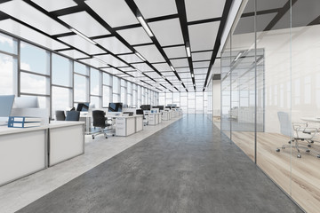 Open space office, rectangular