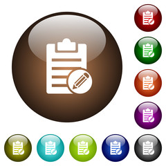 Edit note color glass buttons