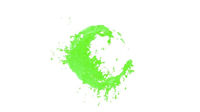 Paint flows with splashes around sphere with attraction to its center (with alpha channel). Good effect for ids, packshots, round logotypes. Separated on pure white background.