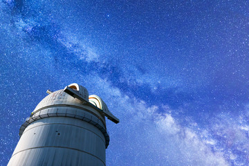 Milky Way landscape and observatory