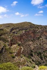 Fototapeta na wymiar Blick auf den Südrand des Banadam-Kraters, Caldera de Bandama, Gran Canaria, kanarische Inseln, Spanien