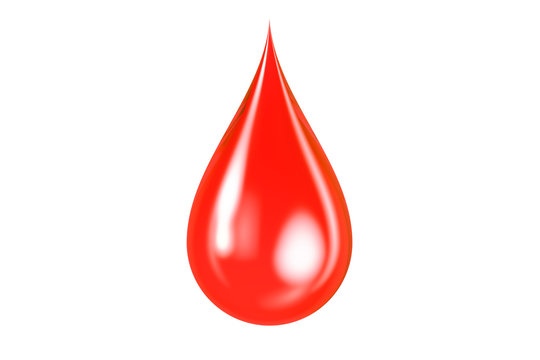 Blood drop closeup, 3D rendering
